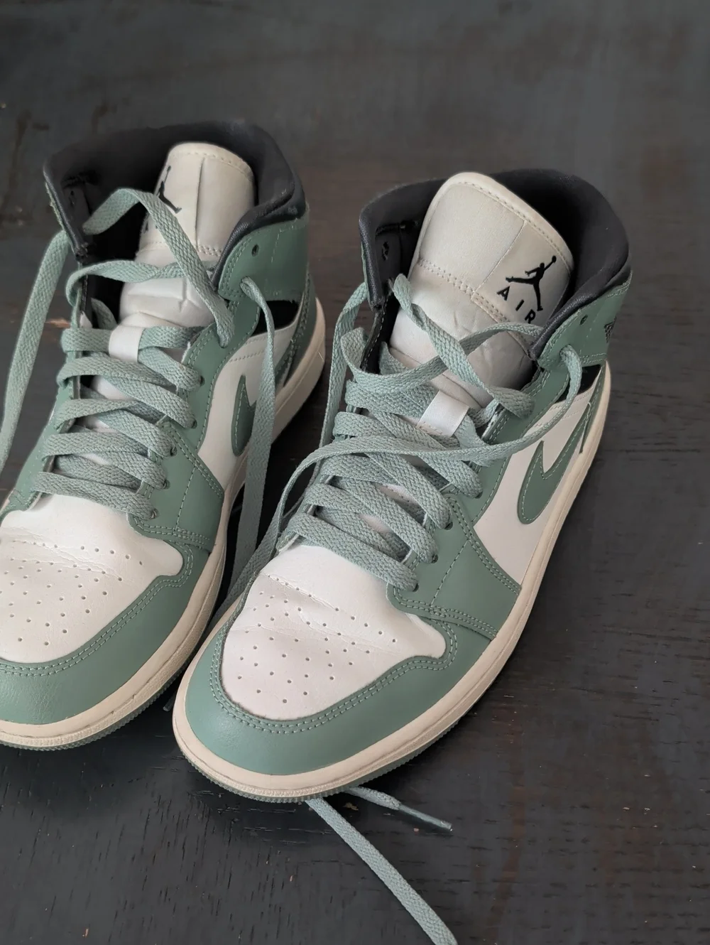 Jordan Mid-Top Sneakers in Seafoam Green and White
